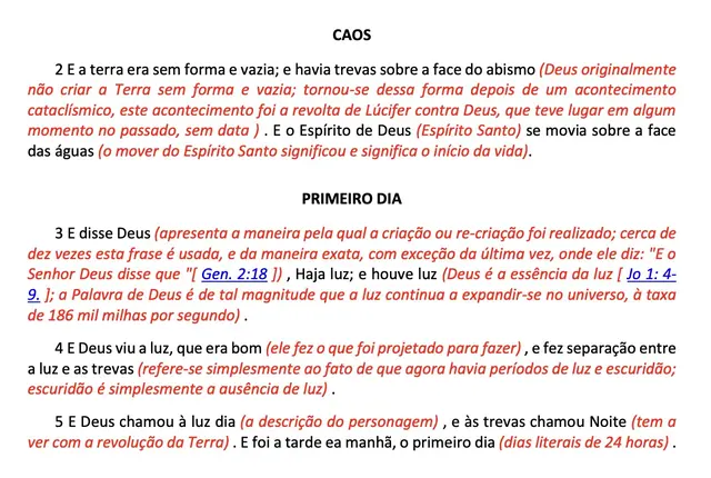Página real do Guia — Gênesis, a criação explicada